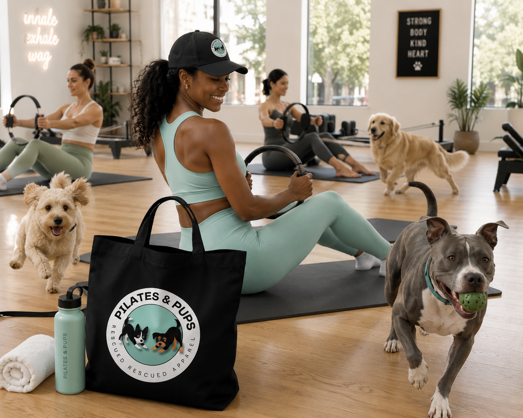 Pilates & Pups Circle Logo Tote Bag